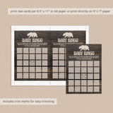 Woods Baby Shower Baby Bingo Cards Printable