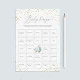 Pumpkin Baby Shower Bingo Cards Prefilled, Blank and Template by LittleSizzle