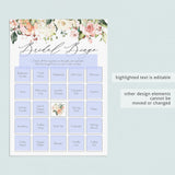 blush bridal shower bingo game digital download