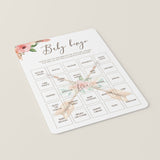 Tribal Floral Baby Shower Bingo Cards Printable