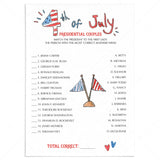4th of July Game for Adults Presidential Couples by LittleSizzle
