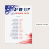 4th of July Party Quiz for Adults Printable
