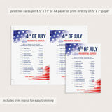 4th of July Party Quiz for Adults Printable