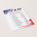 4th of July Party Quiz for Adults Printable