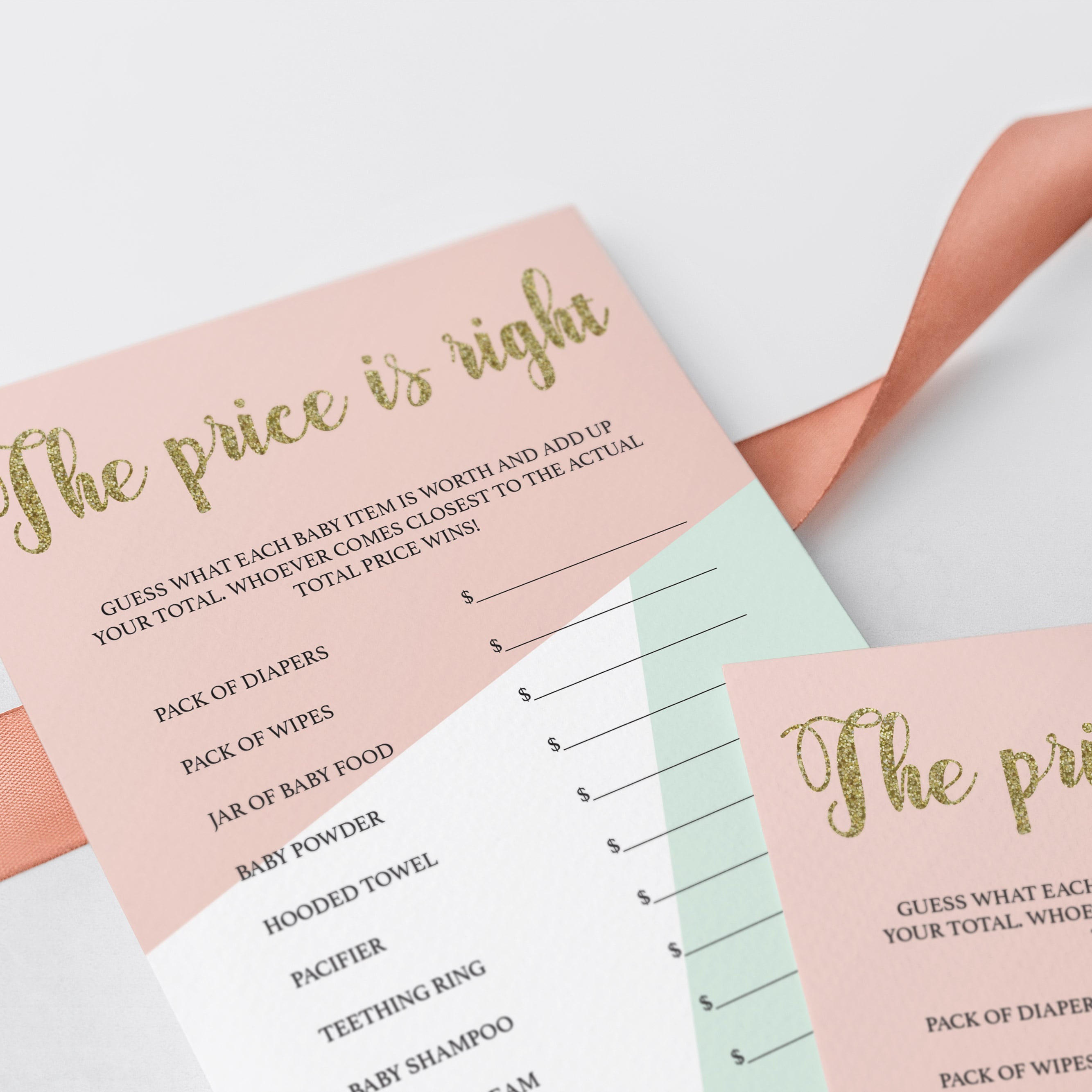 The price is right baby shower game printable by LittleSizzle