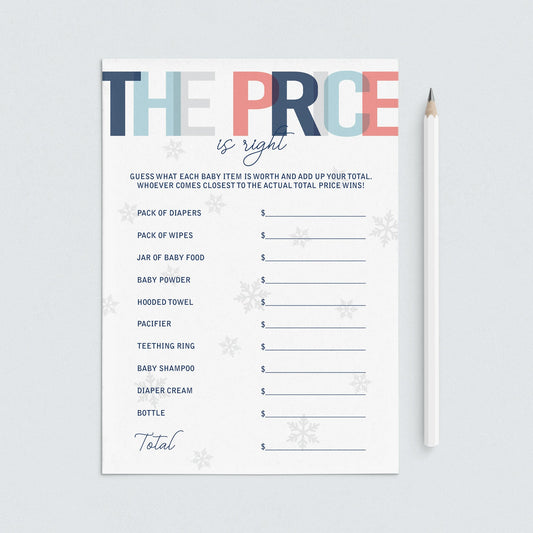 Instant download snowflake baby shower game by LittleSizzle