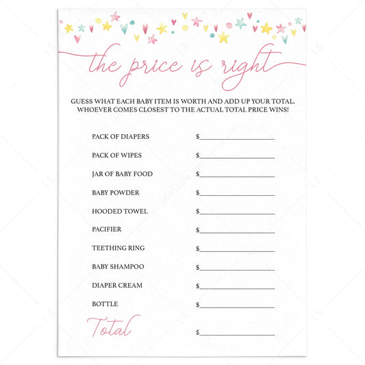Rainbow baby shower game the price is right by LittleSizzle