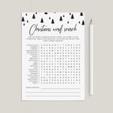 Black and White Christmas Game Word Search Printable by LittleSizzle
