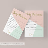 Printable Baby Prediction Game for Pastel Baby Shower