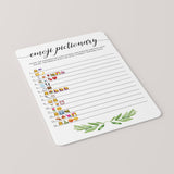Botanical Emoji Pictionary Bridal Shower Game