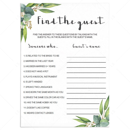 greenery party ice breaker game ideas by LittleSizzle