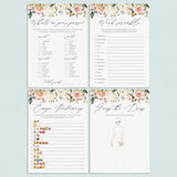 printable floral bridal shower games set by LittleSizzle
