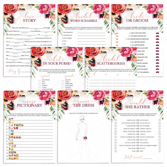 Huge bridal shower games package instant download by LittleSizzle