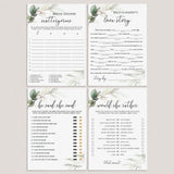Greenery bridal shower printable games pack by LittleSizzle