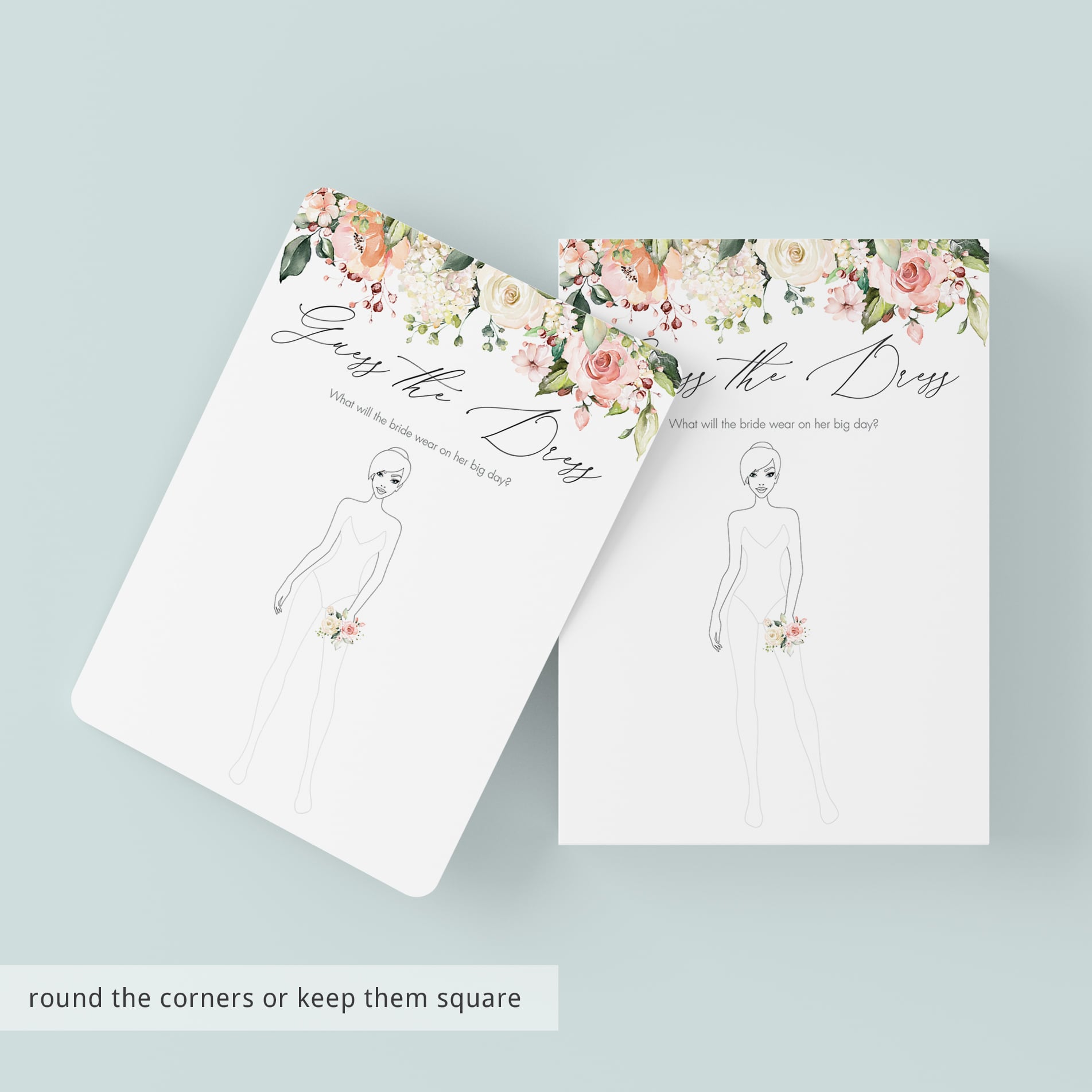 guess the dress wedding shower games printable