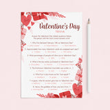 Valentine's Day Trivia Questions and Answers Printable by LittleSizzle