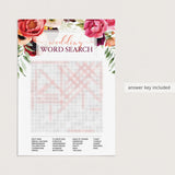 unique wedding word search boho bridal game cards