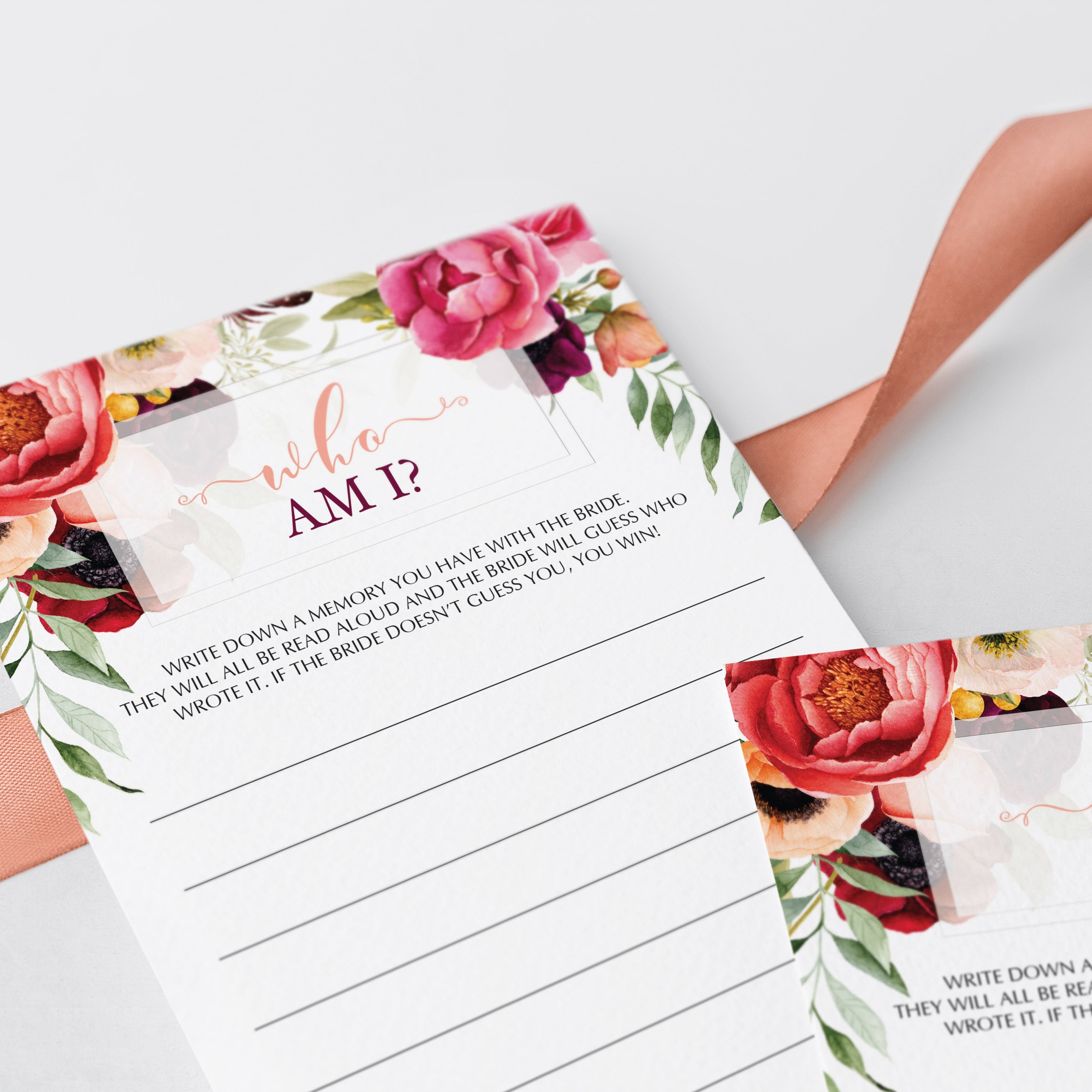 boho bridal shower game cards