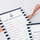 Wishes and Advice for The Birthday Boy Printable