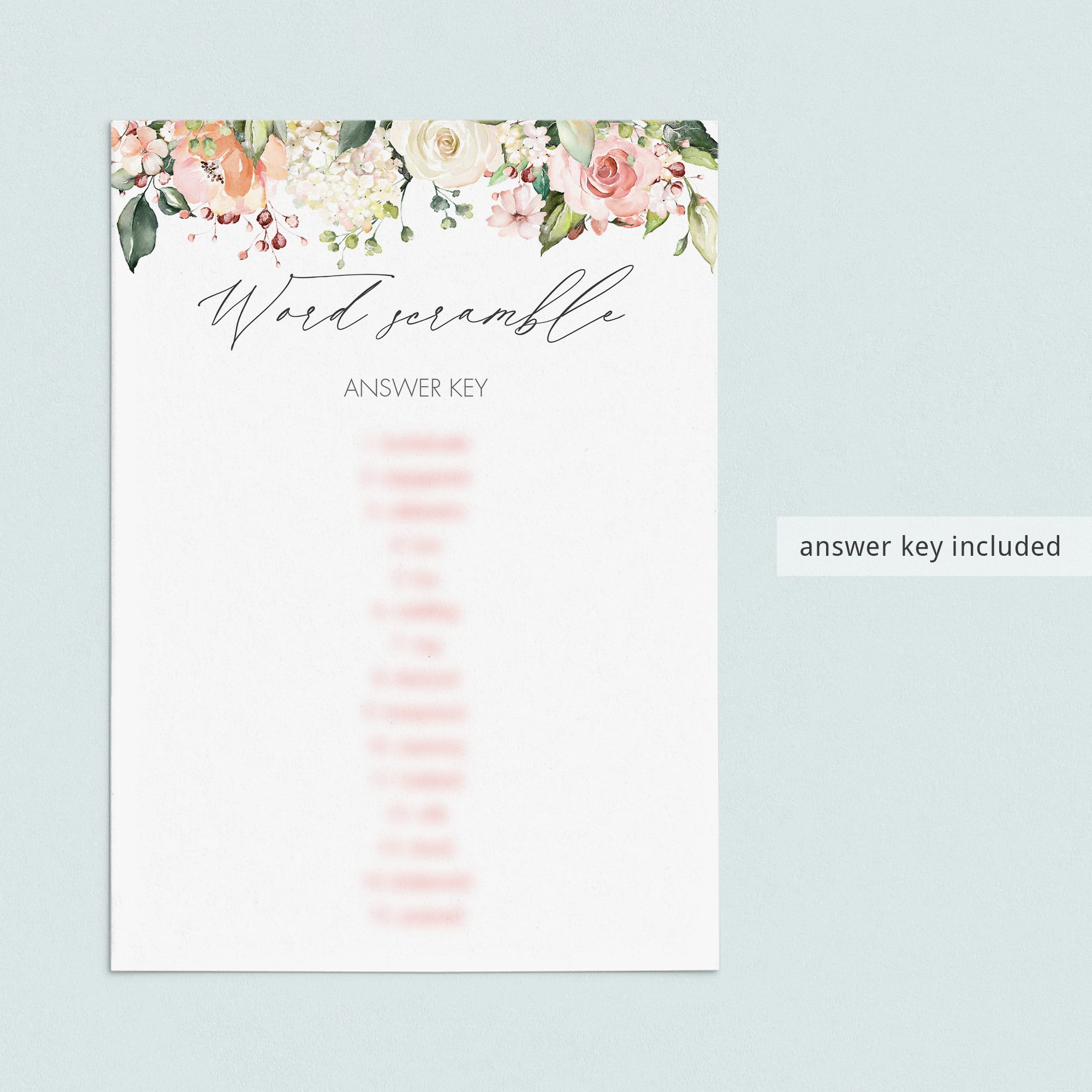 printable word scramble bridal shower activity