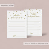 Virtual and Printable Baby Shower Keepsakes Gold Confetti