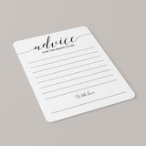 Elegant Bridal Shower Advice Card Printable