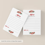 Christmas Wedding Advice Cards Printable
