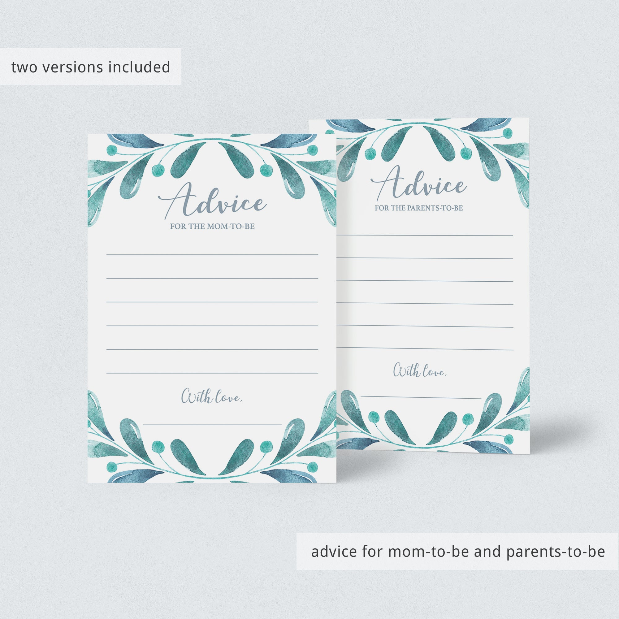 Printable winter theme baby advice cards blue by LittleSizzle