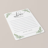 Olive Branch Advice for the Bride-To-Be Cards Printable