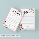 Blush Pink Baby Advice for Parents-To-Be Printable