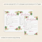 Download baby predictions game cards floral theme by LittleSizzle