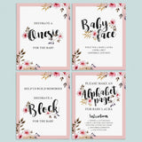 Girl baby shower activities printable table signs by LittleSizzle