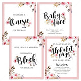 Girl baby shower activities printable table signs by LittleSizzle