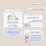 Digital baby shower llama themed invitations by LittleSizzle