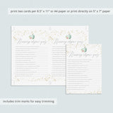 Fall BabyShower Nursery Rhymes Game Printable