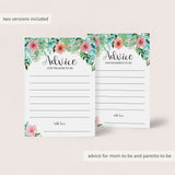 Advice cards for baby girl shower game printable by LittleSizzle
