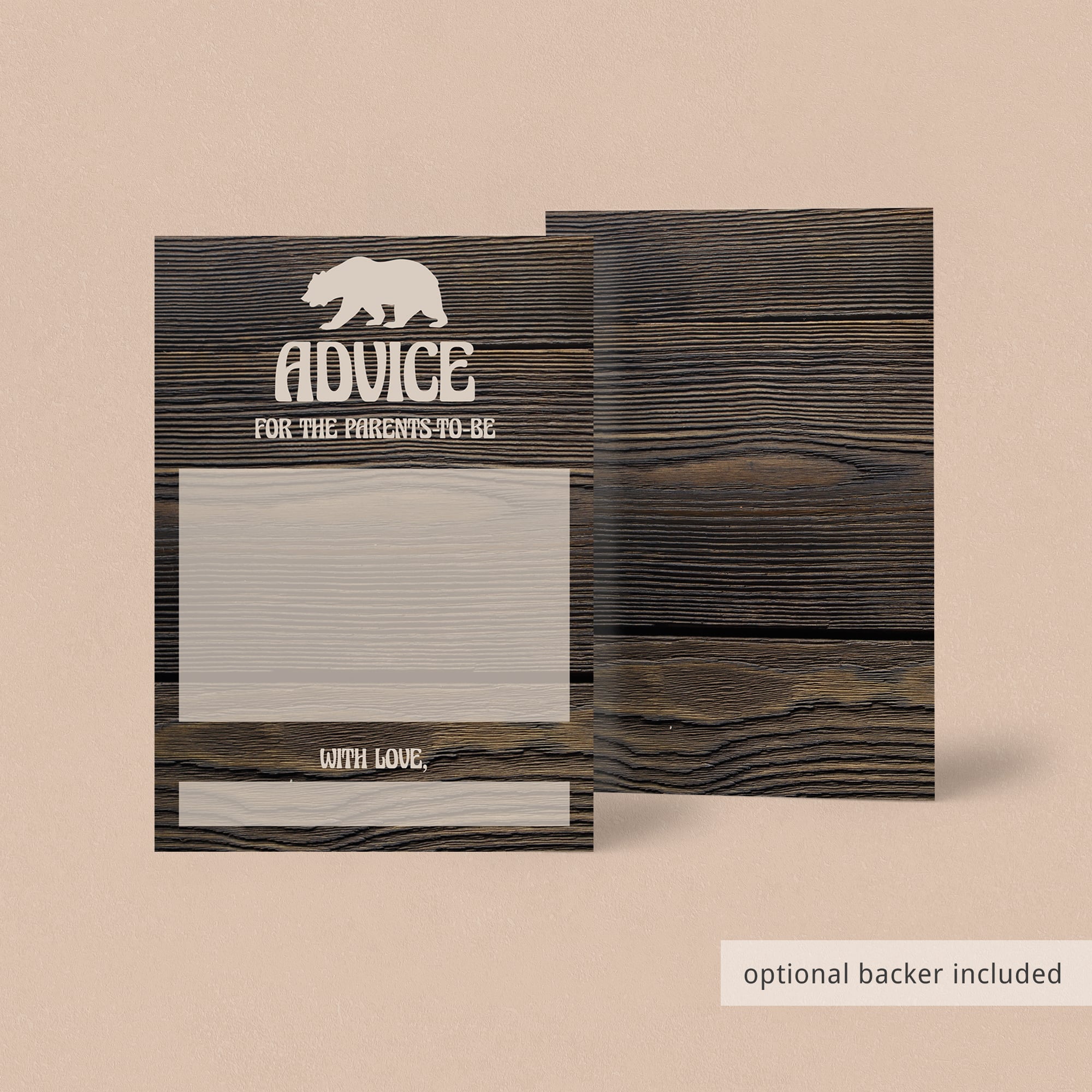 Brown bear boy shower activity card by LittleSizzle