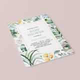 Botanical baby shower invites PDF template by LittleSizzle