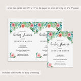 Floral Baby Shower Invitation Set Templates