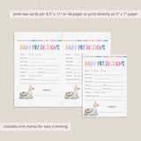 Baby predictions baby shower game summer theme by LittleSizzle