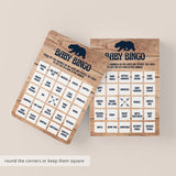 Printable Bingo Cards for Rustic Baby Shower