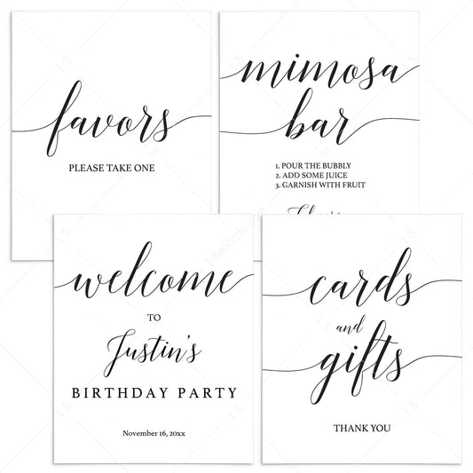 Minimal Birthday Decorations Bundle Printable by LittleSizzle