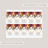 DIY gift tags fall theme burgundy floral by LittleSizzle