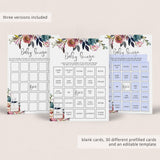 Pink flowers baby shower bingo game printable by LittleSizzle