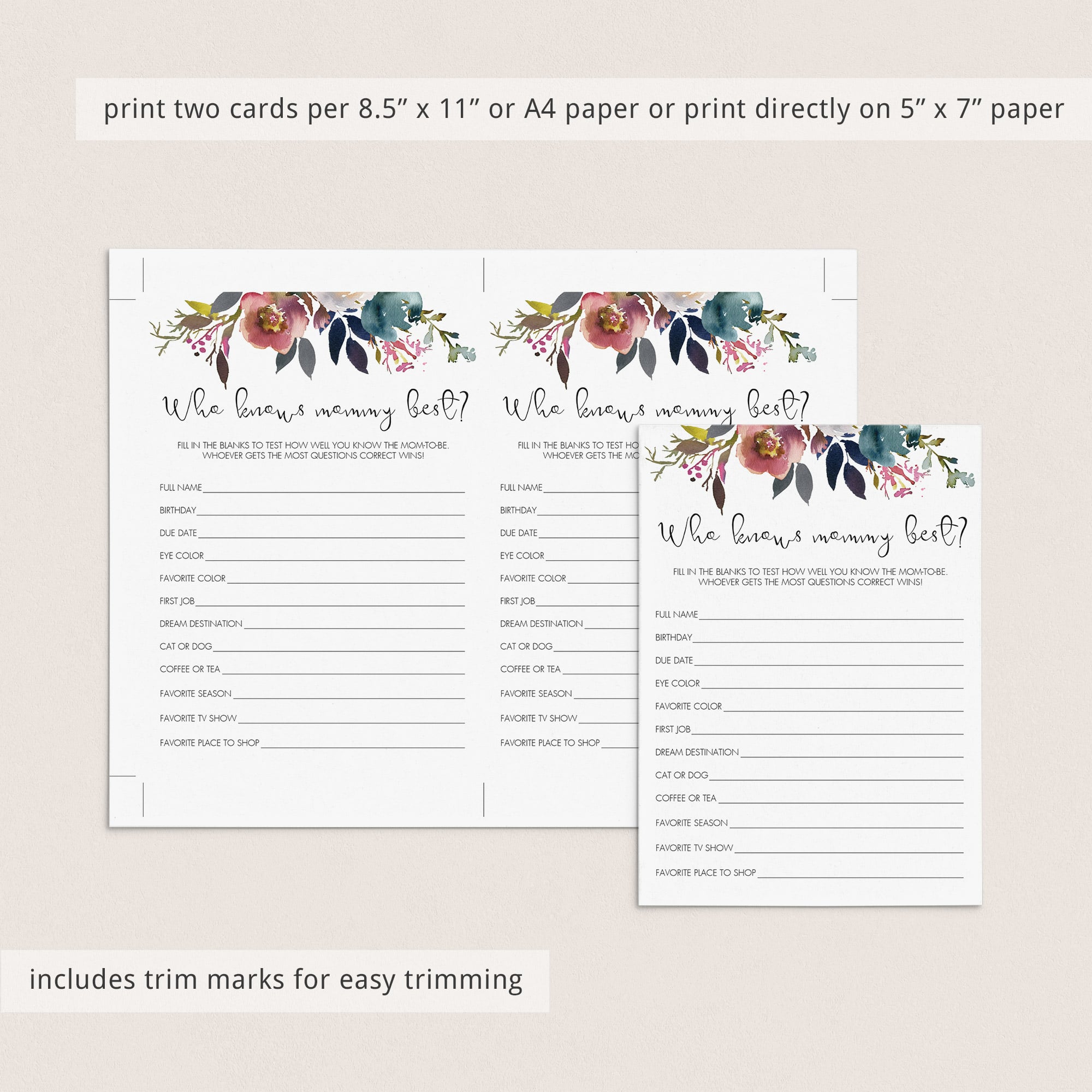 Watercolor flowers on baby game mommy best by LittleSizzle