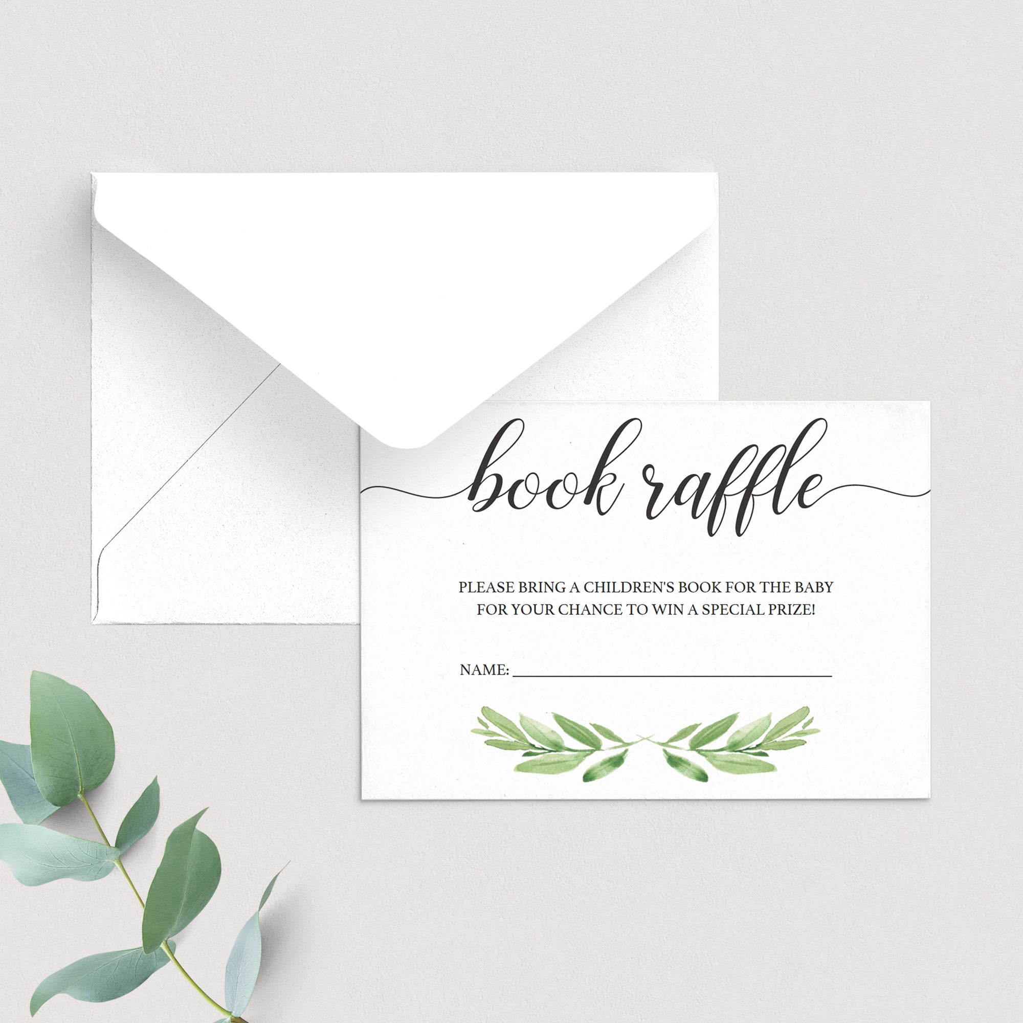 Printable book raffle cards baby shower by LittleSizzle