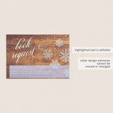 Download baby book request cards rustic theme by LittleSizzle