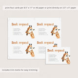 Giraffe Baby Shower Invitation Insert Template
