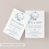 Boy Elephant Baby Shower Invitation Template Download
