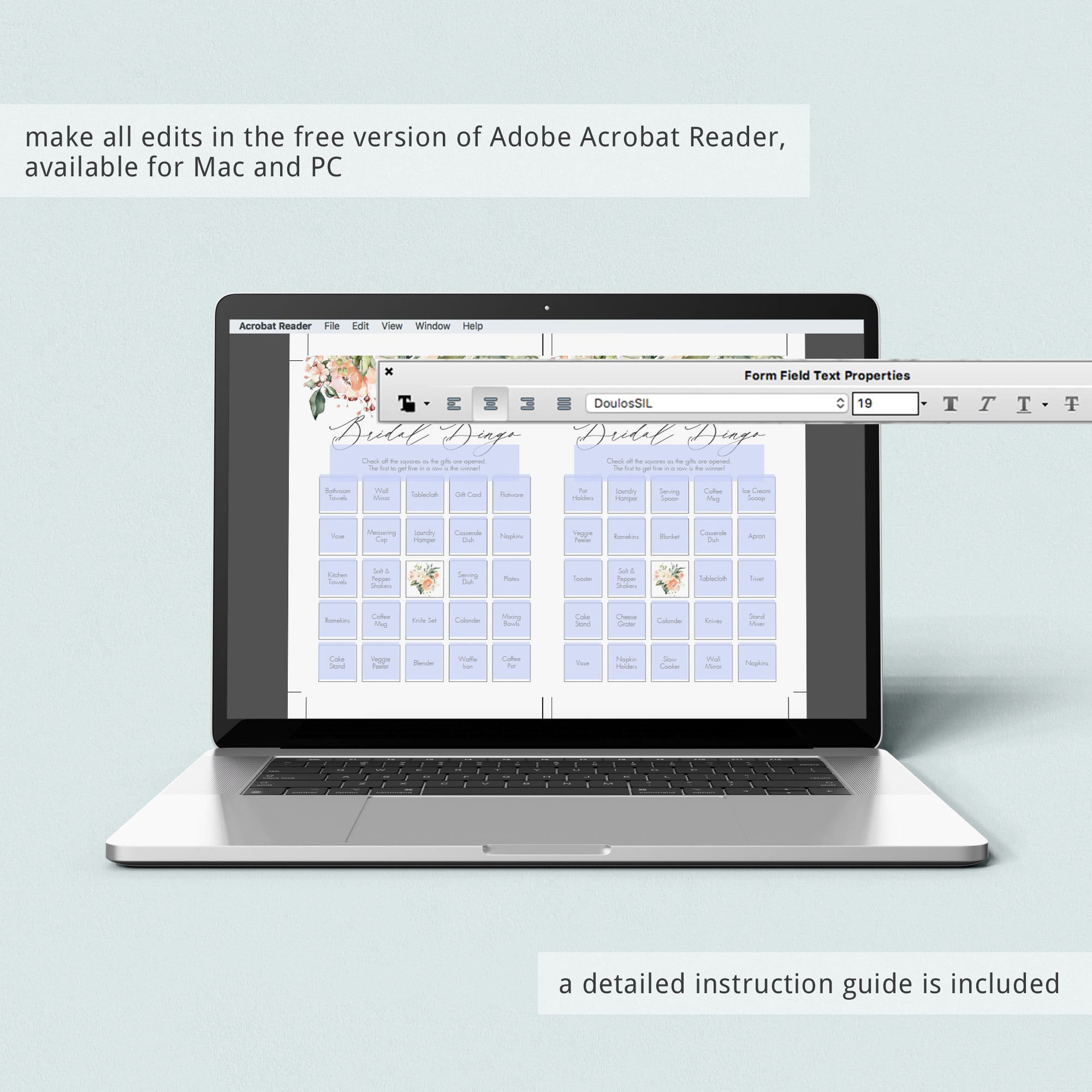 printable bridal bingo template download